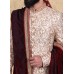 Light Cream Handwork Embroidered Fabric Sherwani