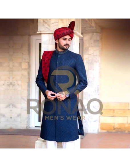 BLACKISH BLUE SHERWANI SEQUENCE