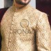 LIGHT BROWN HAND EMBRODED SHERWANI 