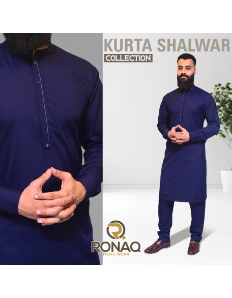 Dark Blue Kameez Shalwar