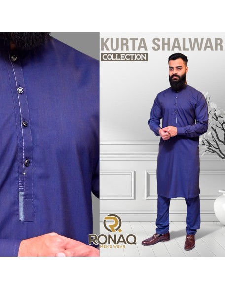 Navy Blue Kameez Shalwar