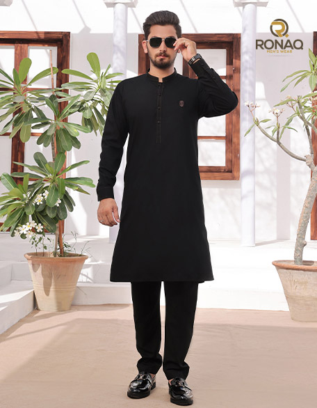 Jet Black Kurta Pajama