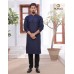 Navy Blue Embroidered Fancy Kurta