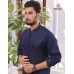 Navy Blue Embroidered Fancy Kurta