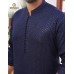 Navy Blue Embroidered Fancy Kurta