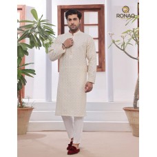 Elegant Cream Cotton-Silk Kurta