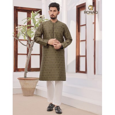 Olive Geometric Kurta