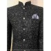 Black Embroidered Fabric Prince Coat
