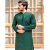 GREEN EMBROIDED MIRROR KURTA