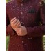 Mehroon galaxy embroided prince coat 