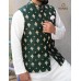 GREEN BANARSI EMBROIDED WAIST COAT 