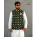 GREEN BANARSI EMBROIDED WAIST COAT 