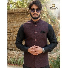 brown sequence waist coat 