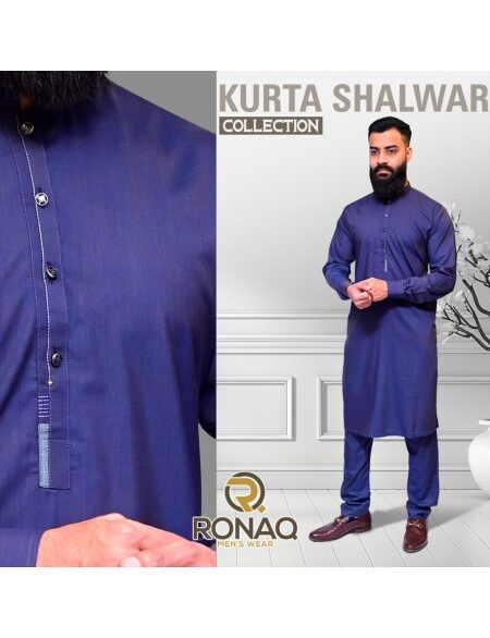 Navy Blue Kameez Shalwar