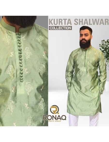 Light Green Silk Kurta Shalwar