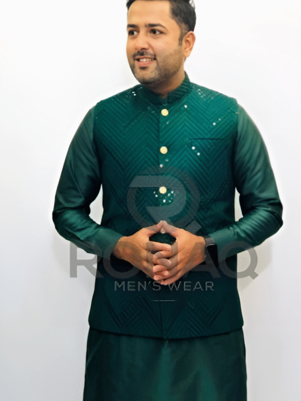Green Embroided Waist Coat