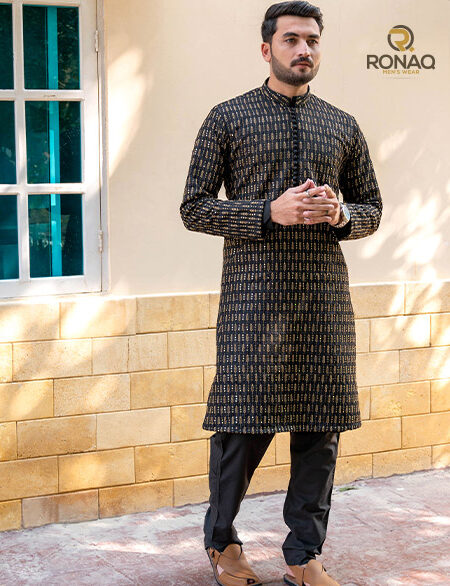 Black Embroided Kurta