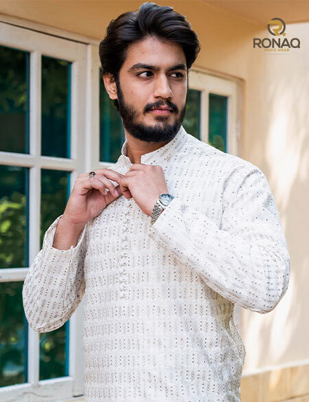 White Embroided Kurta
