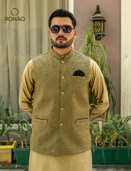 Brown Embroided Waist Coat