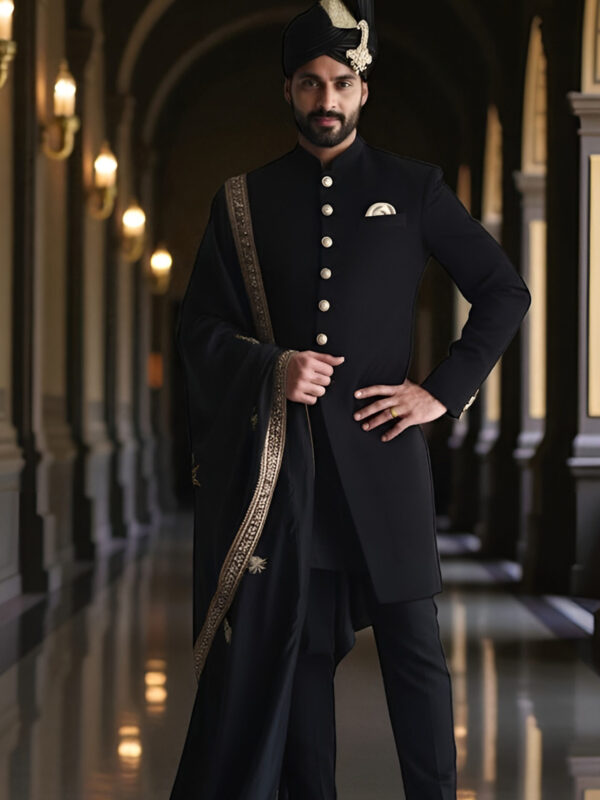 Black Royal Sherwani
